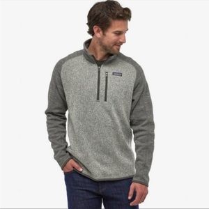 Patagonia Men's Better Sweater 1/4 Zip Fleece in Nickel w/ Forge Gray